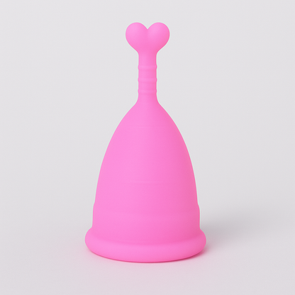 Eco-Friendly Silicone Menstrual Cup with Cute Heart & Moon Design