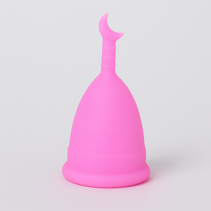 Eco-Friendly Silicone Menstrual Cup with Cute Heart & Moon Design