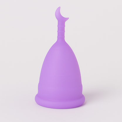 Eco-Friendly Silicone Menstrual Cup with Cute Heart & Moon Design