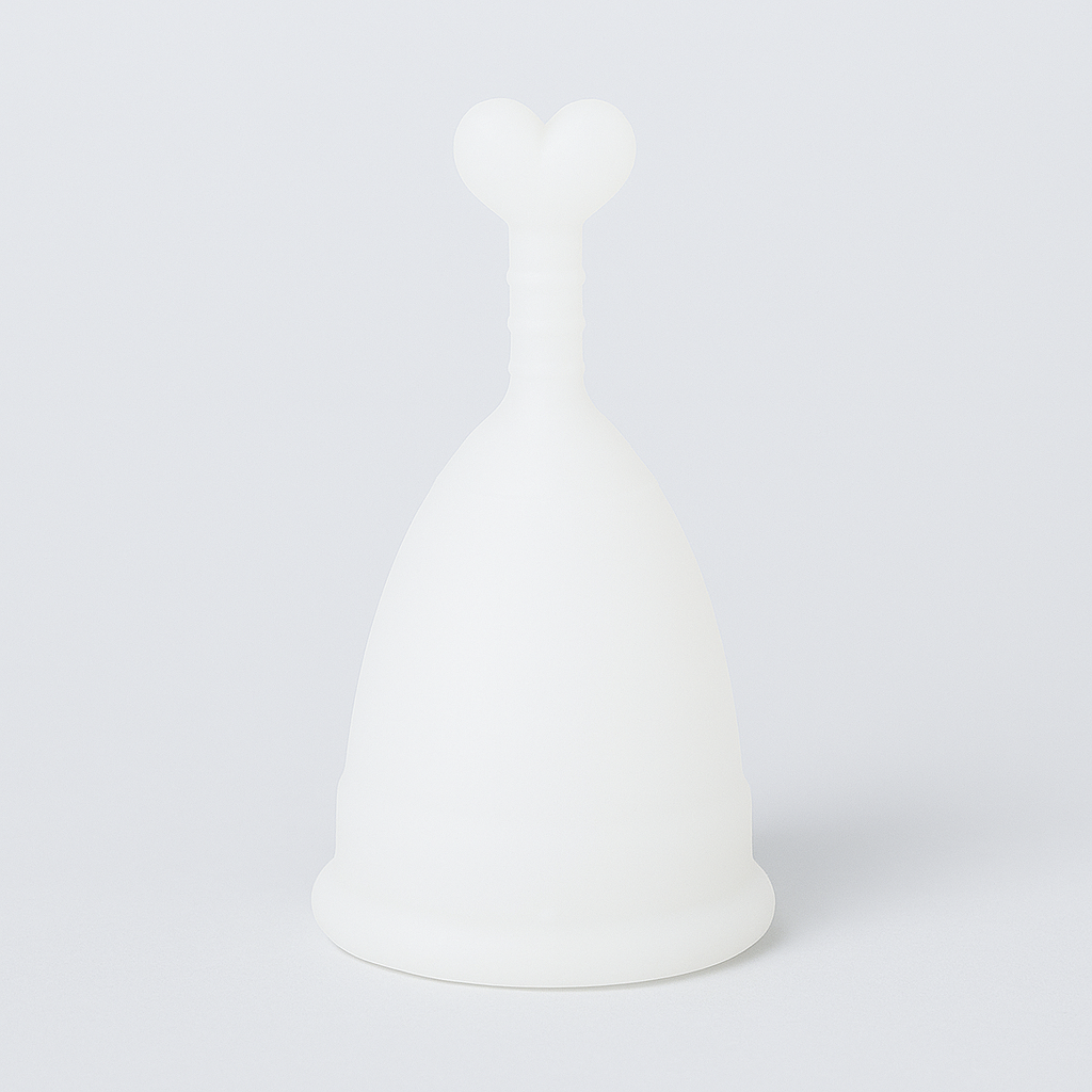 Eco-Friendly Silicone Menstrual Cup with Cute Heart & Moon Design