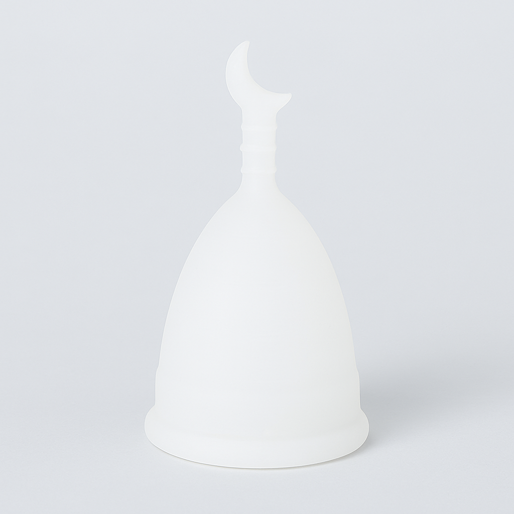 Eco-Friendly Silicone Menstrual Cup with Cute Heart & Moon Design