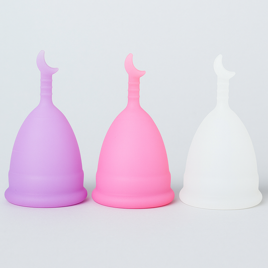 Eco-Friendly Silicone Menstrual Cup with Cute Heart & Moon Design