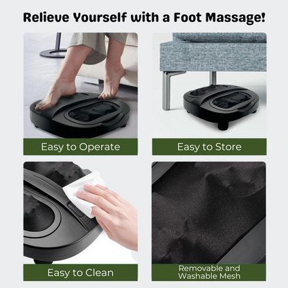 Foot massage device with features highlighted on a white background