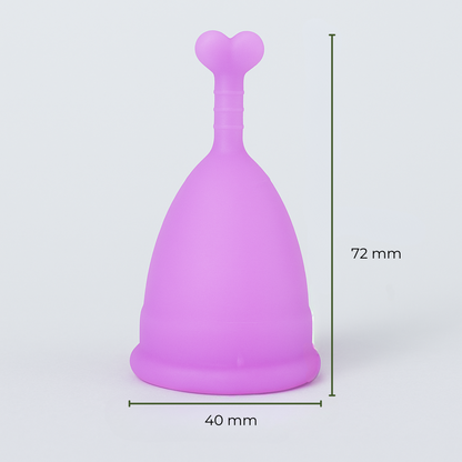 Eco-Friendly Silicone Menstrual Cup with Cute Heart & Moon Design